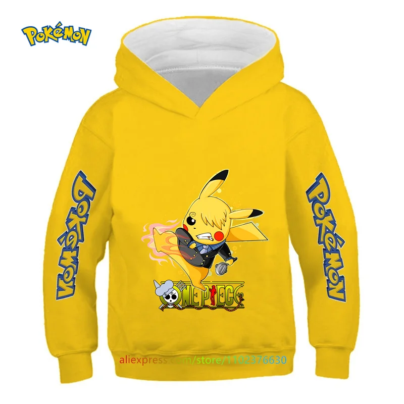

Pokemon Kids Cartoon Print Hoodies Coat Pikachu Autumn Children Boys and Girls Hooded Harajuku Sweatshirt 4 5 6 7 8 9-12 Years