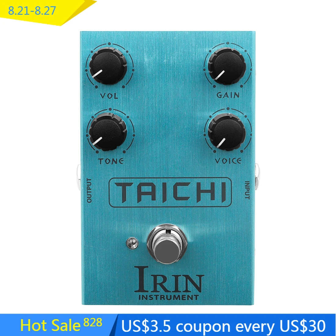 

IRIN AN-38 TAICHI Overdrive Pedal for Electric Guitar Low Gain Overdrive Pedal Effect Overload Music Guitar Parts & Accessory