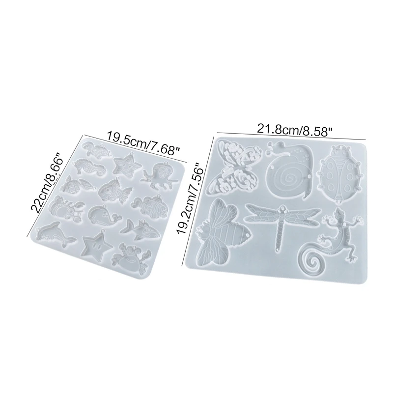 

95AB Unique Ocean Theme Wind Chimes Resin Molds Snail Lizard Silicone Casting Molds Art Molds for DIY Wall Hanging Ornament