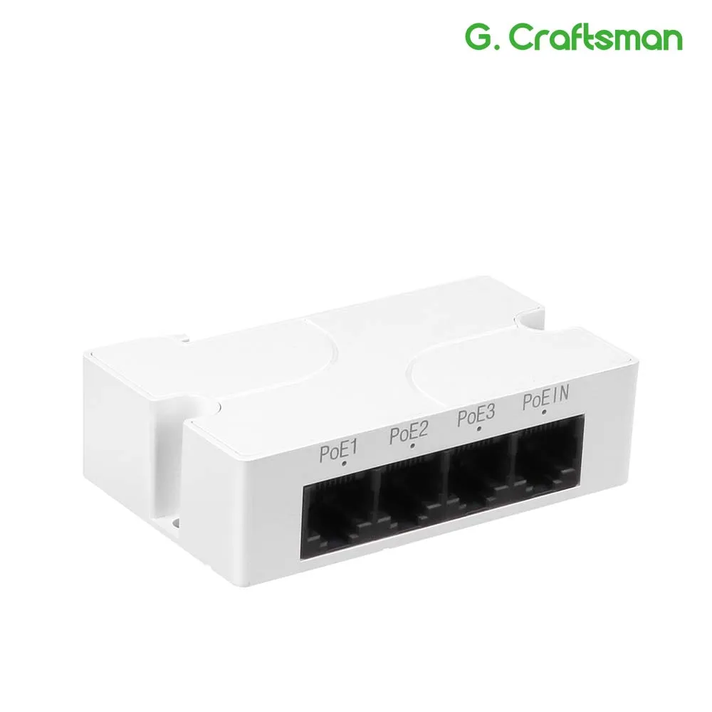 G.Craftsman POE Extender for IP Camera 3 POE Output 1 POE input 100m Distance Support IEEE802.3AF/AT Wireless Access Point Phone