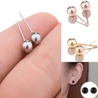 new arrived stainless steel ear stud 2022 latest design round peas ball luxury minimalist classic simple earrings for women men