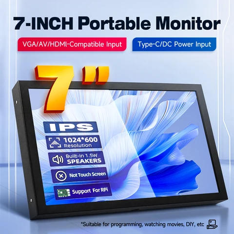 7-дюймовый портативный монитор Pi-Find 1024x600