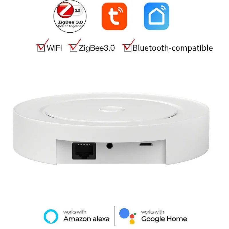 

Беспроводной проводной смарт-шлюз Tuya Zigbee, мост ZigBee, 2,4 ГГц, Wi-Fi, Bluetooth, сетчатый хаб, работает с Alexa Google Home