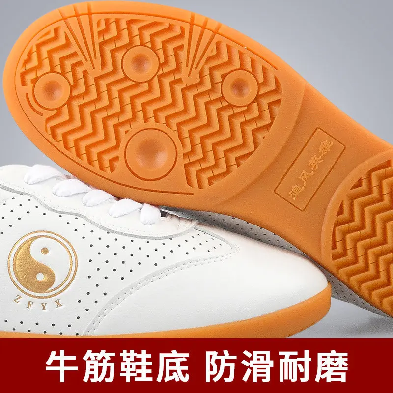 Cowhide Women Men Martial Arts Tai Ji Wing Chun Shoes Exercise Fitness Jogger Casual Sneakers Wushu Kungfu Taewondo Karate Shoes