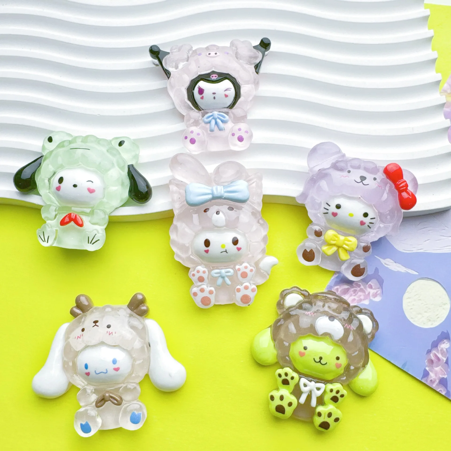 2 шт. Daka светящийся Sanrio креативный мультяшный полимер с плоским основанием diy