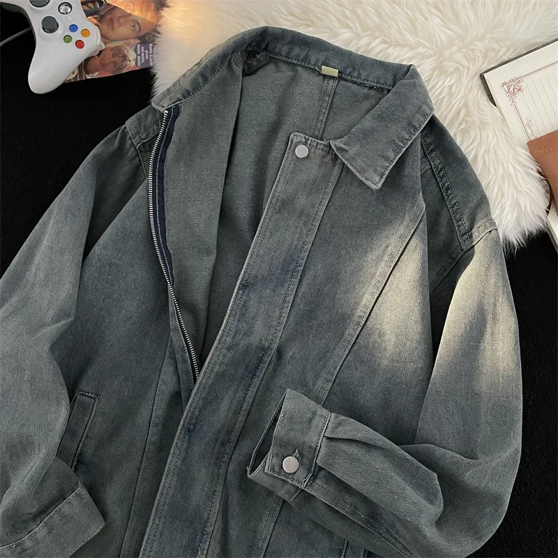 Джинсовая куртка для мужчин новый стиль американская уличная винтажная модная