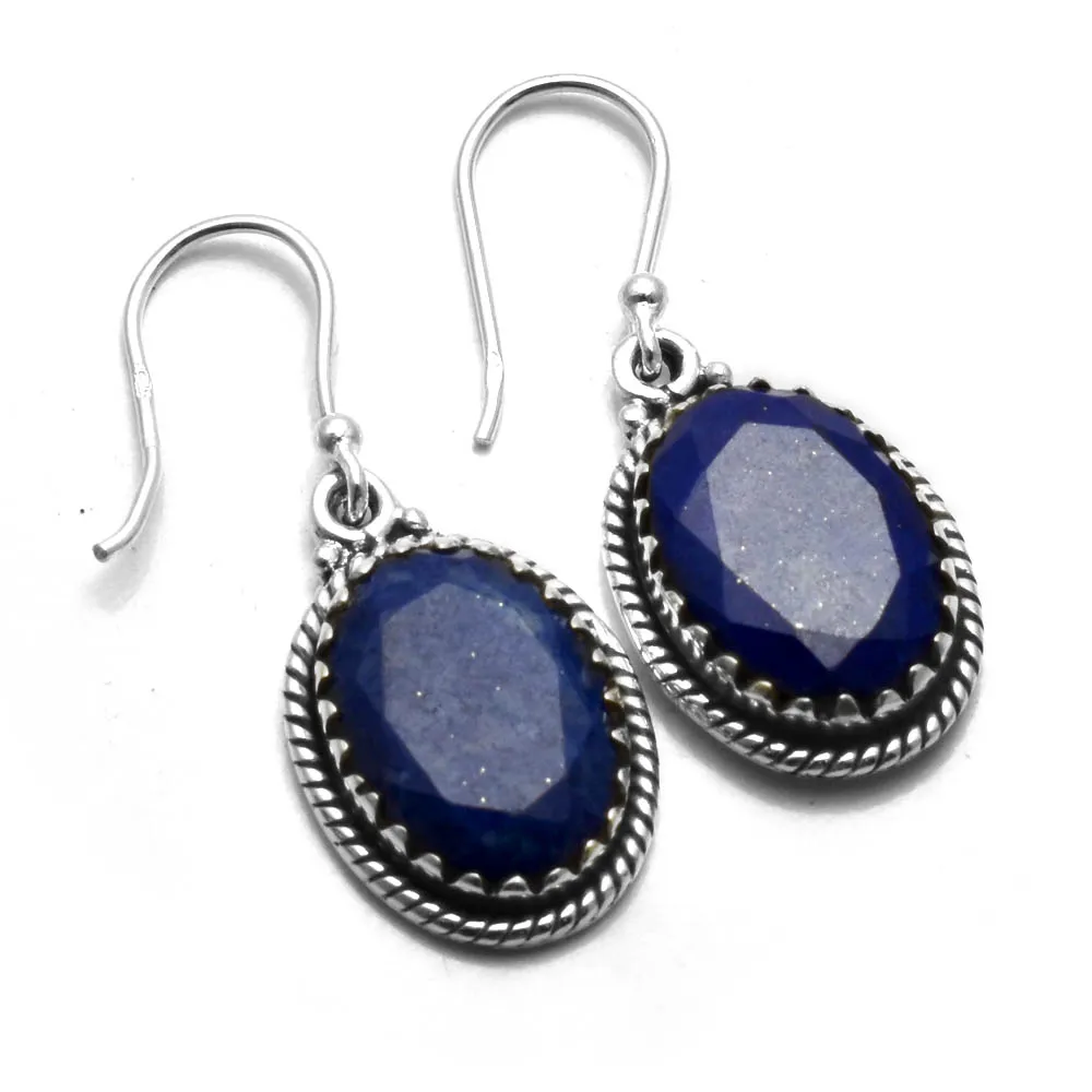 

Серьги из натуральной кожи с лазуритом