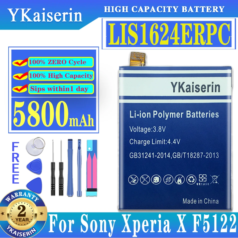 

5800mAh Battery For SONY Xperia X Performance F8132 Replacement Batteries LIS1624ERPC Bateria with Tools Sticker