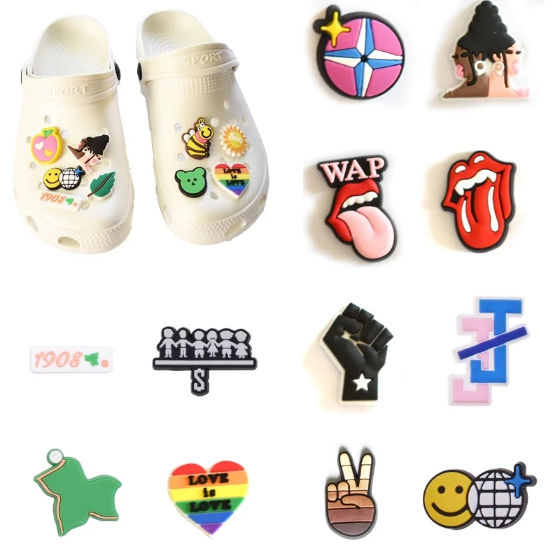 

Подвески для обуви из ПВХ, аксессуары для обуви, подарок, украшение для обуви, Детские пряжки для обуви, булавки для сандалий, подарки на Рожд...