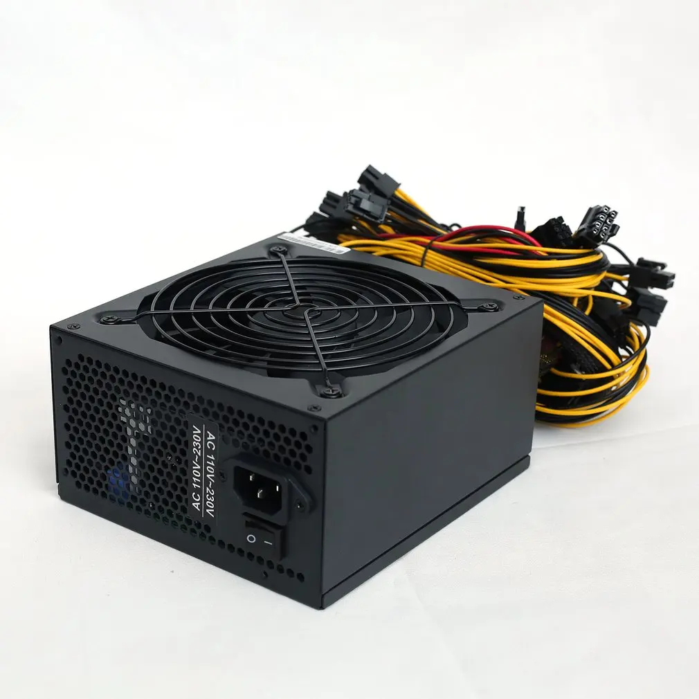 

Блок питания для майнинга BTC, 1800 Вт, 2000 Вт, блок питания 110 В/180 в-240 В, VATX, поддержка графических карт 8 GPU для майнинга биткоинов ETH