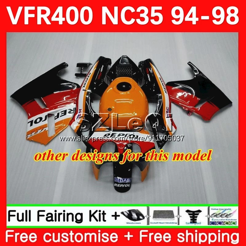 VFR400R для HONDA VFR400 RVF VFR 400 R RR 400R 94 95 96 97 98 65No.31 RVF400R Hot Purple NC35 1994 1995 1996 1997 1998 обтекатель
