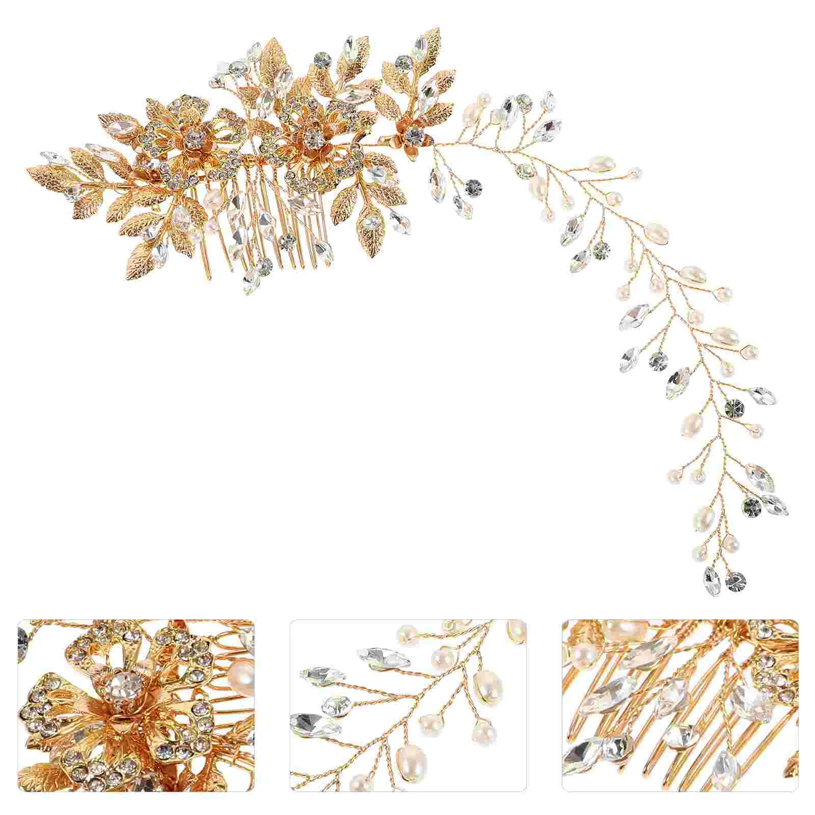 Золотой декор расческа со стразами заколки для волос свадебная заколка зажим