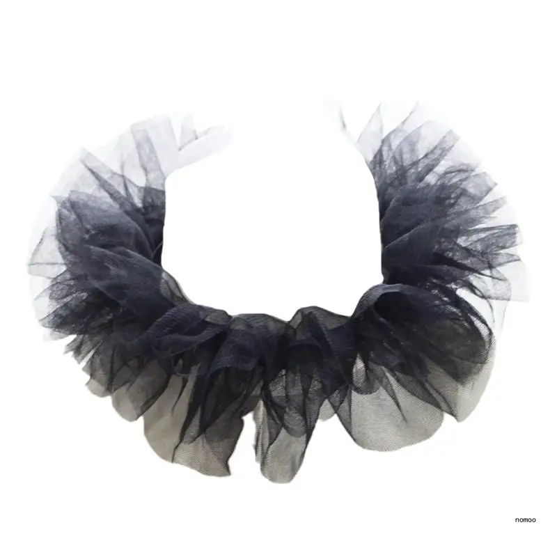 Женский Тюль в стиле Ренессанс пушистый искусственный воротник с рюшами