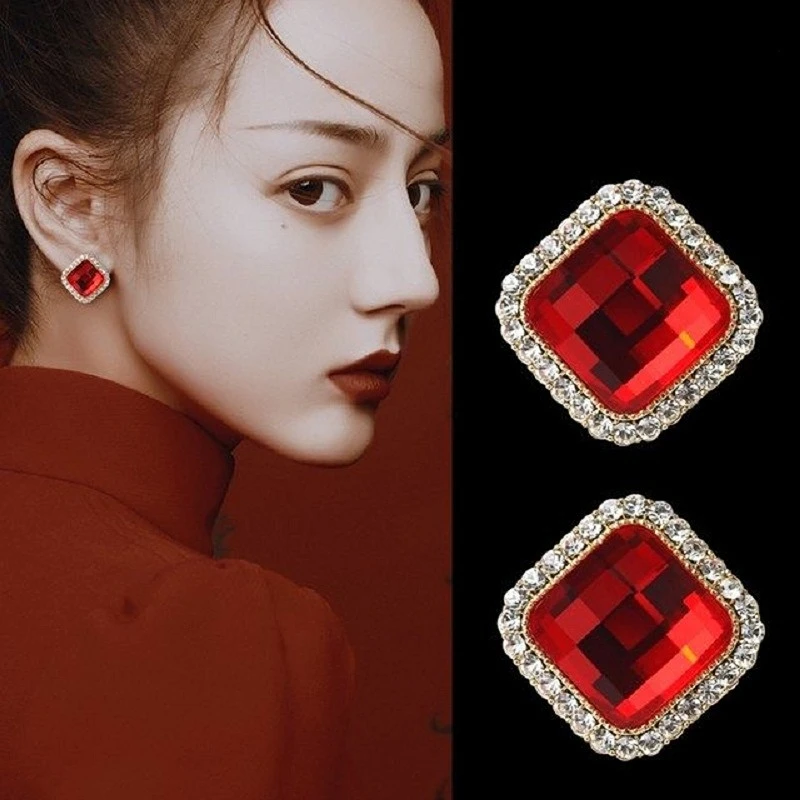 

Модные женские геометрические серьги, бриллиантовые серьги для помолвки для женщин, ювелирные изделия из нержавеющей стали, бриллиантовый ...