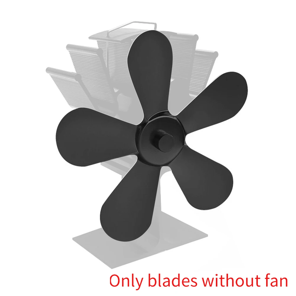 

Burner Efficient Wood Stove Low Noise Living Room Winter Fireplace Fan Blade 5 Blades Energy-Saving Heat Powered Warm Aluminum