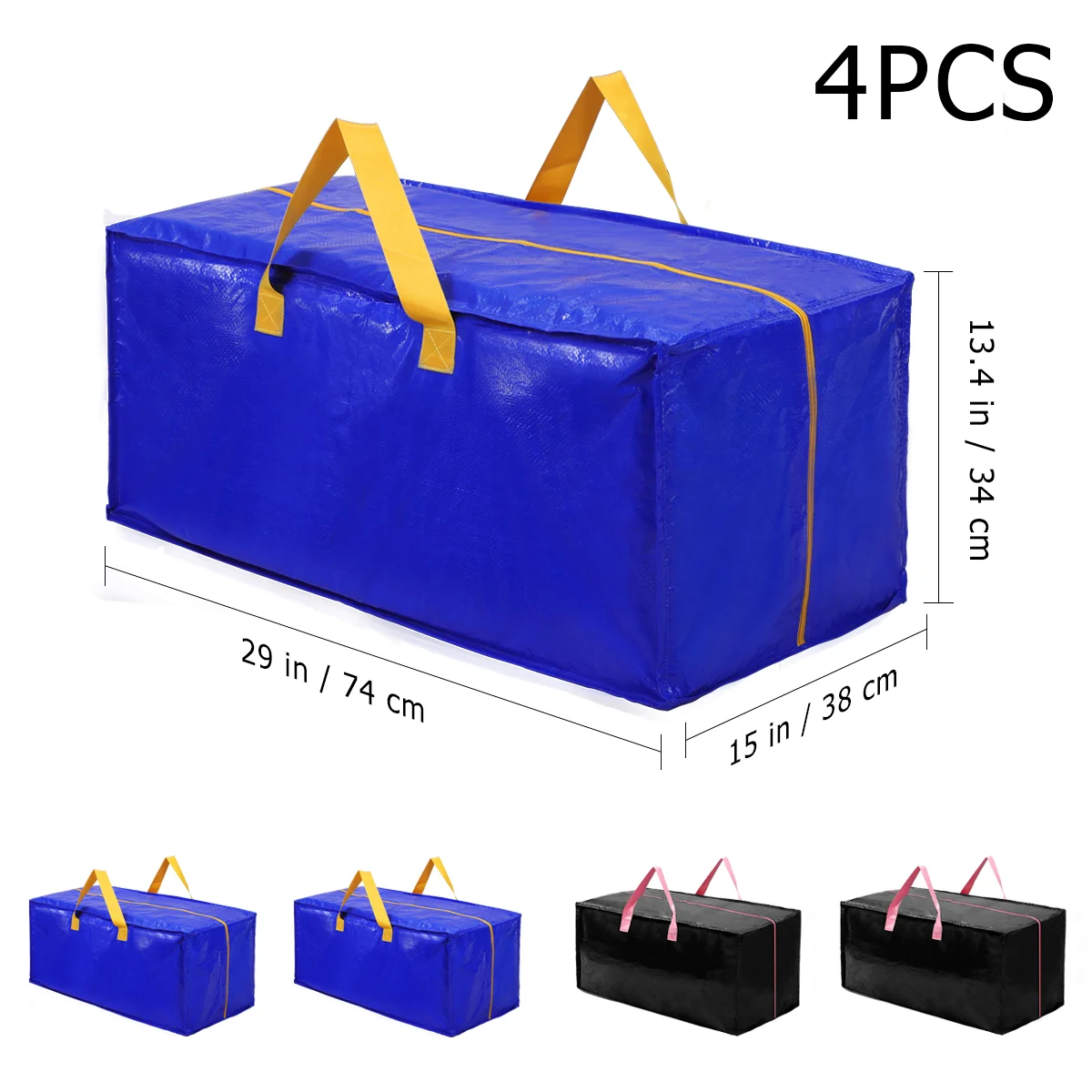 

4pcs Blanket Packaging Bags Large Carry Bag Garment Storage Tote Moving Clothes Bags Storage Bag Moving Tote Bags