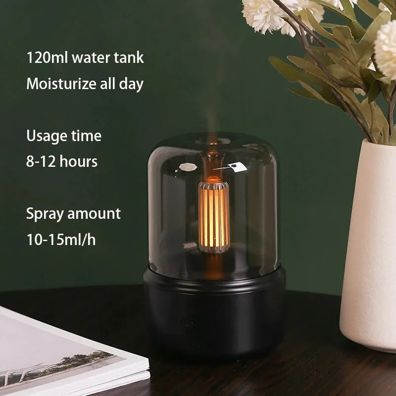 USB Candlelight Aromatherapy Essential Oil Machine Humidifier Aroma Diffuser Portable Electric Air Humidifier Flavoring for home