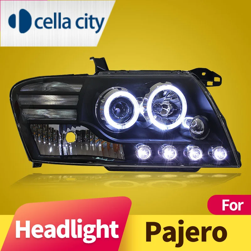 

Подходит для Mitsubishi Pajero V73 V77 комплект фар модифицированные линзы ангельские глазки ксеноновые фары в сборе