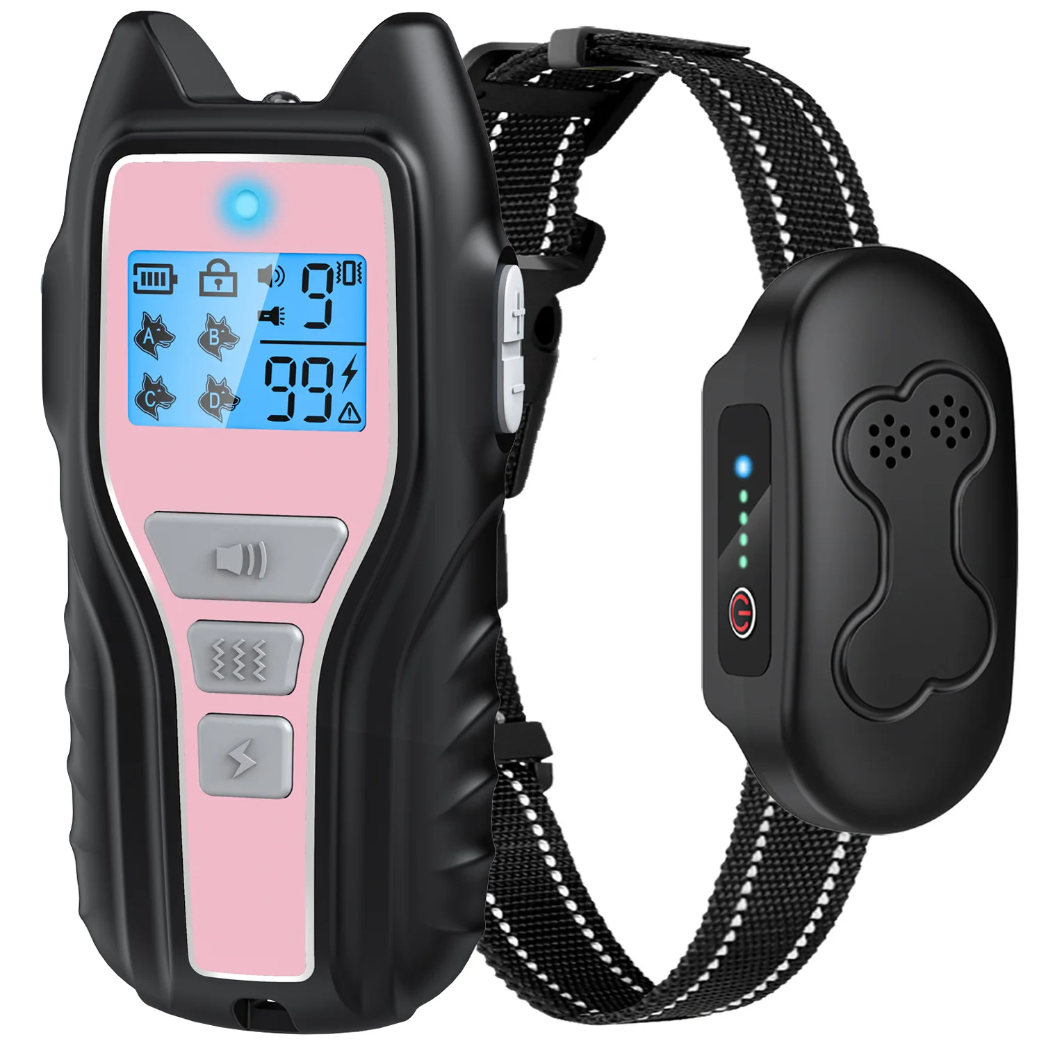 

Dog Shock Collar with Remote Dog Training Electric Collar Waterproof Rechargeable Dog Training Collar