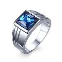 mens ring blue gemstones 2022 trendy good quality rings for teens punk 316l stainless steel fashion jewelry for party gift