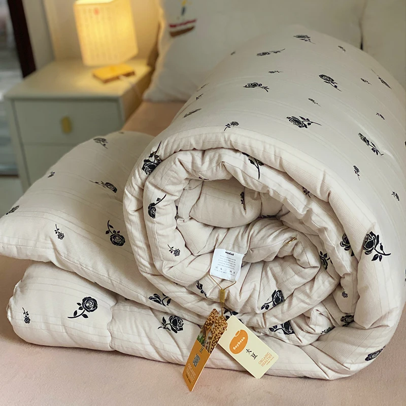 2025 хлопковое наполнитель осенне-зимнее односпальное одеяло стеганое для теплого