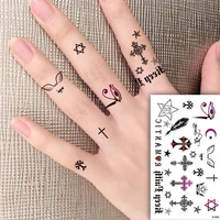 makeup tattoo temporary cross tattoo sticker waterproof band kawaii accessories fashion feather eyes finger square fake tattoos