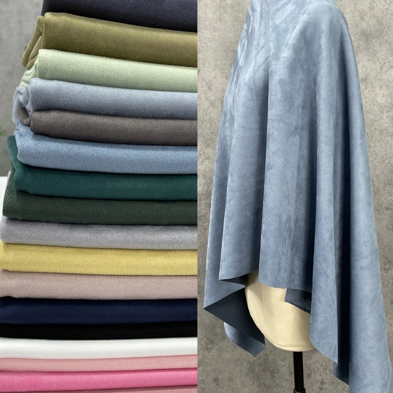New Color Elastic Suede Air Layer Fabric Thickening Deer Skin Suede Fur Skirt Jacket Sweater DIY Clothing Sewing Fabric 530g/m