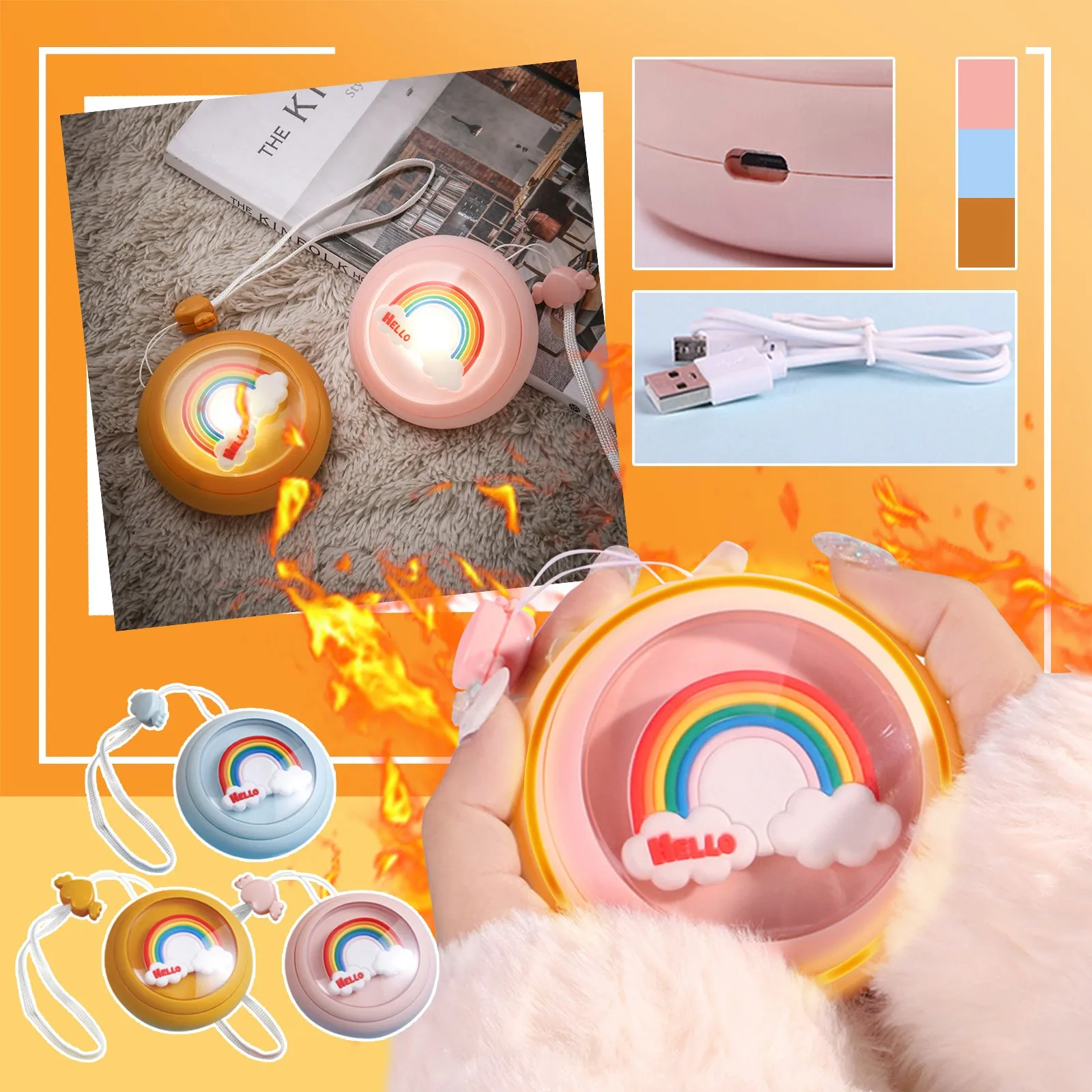 

Hot Gel USB Charging Hand Warmer Night Light Hand Warmer Mini Hand Warmer Light Mirror Hot Hands Hand Warmers 10 Pair Value Pack