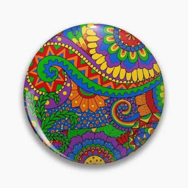 Счастливый хиппи психоделический Радужный дизайн мягкая пуговица булавка декор