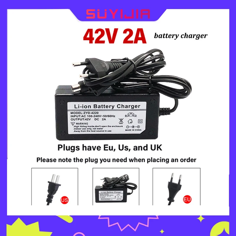 

Original 42V2A Universal Battery Charger 100-240VAC Power Supply for Self Balancing Scooter Hoverboard Charger UK/EU/US/AU Plug