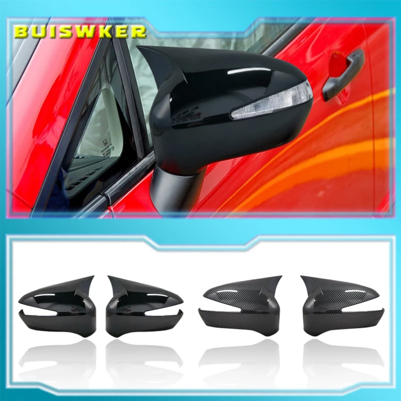 

2 Pieces High Quality Abs Plastic Bat Style Mirror Covers Caps RearView Piano Black For Honda Civic 8th gen 2006-2012 FD6