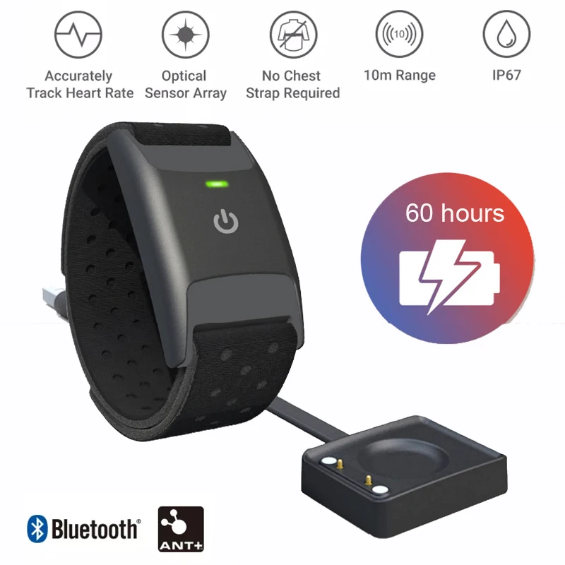 Цена FITCENT перезаряжаемый наручный монитор сердечного ритма ANT + Bluetooth оптический фитнес-датчик HR для Garmin Wahoo велосипедный компьютер Peloton