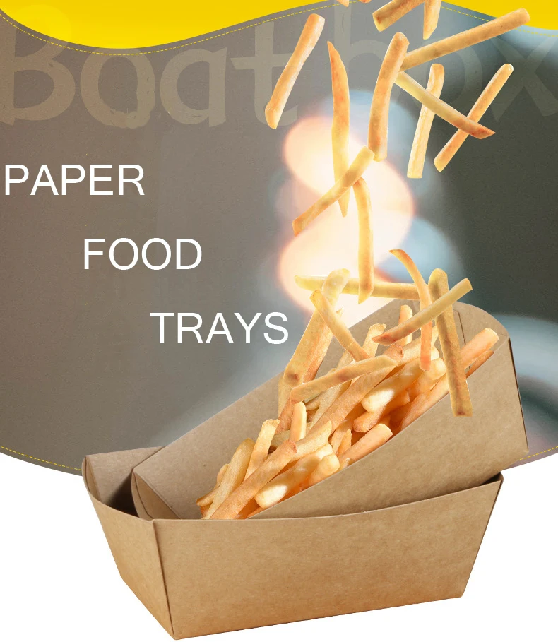 Free Shipping Paper Food Trays Take-Out Boxes Hamburger Box Hot Dog Box  Hot/Cold Food Can microwave oven work