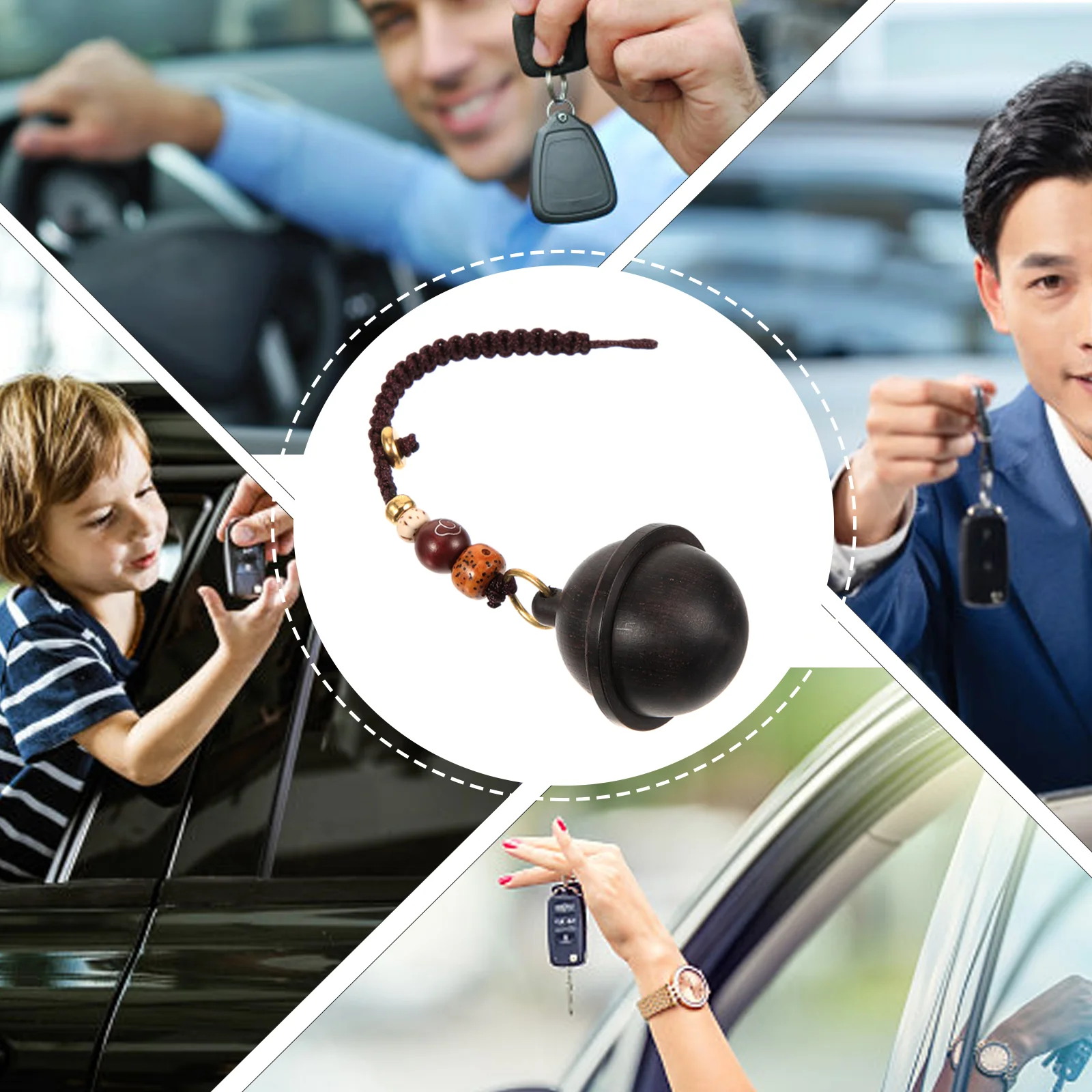 

Key Holder Car Ebony Keychain Bag Hanging Ornament Kids Party Favors Unique Keychains 13x3cm Pendant Purse
