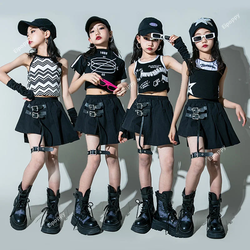 Женский джазовый танцевальный костюм для девочек детский уличный в стиле хип-хоп