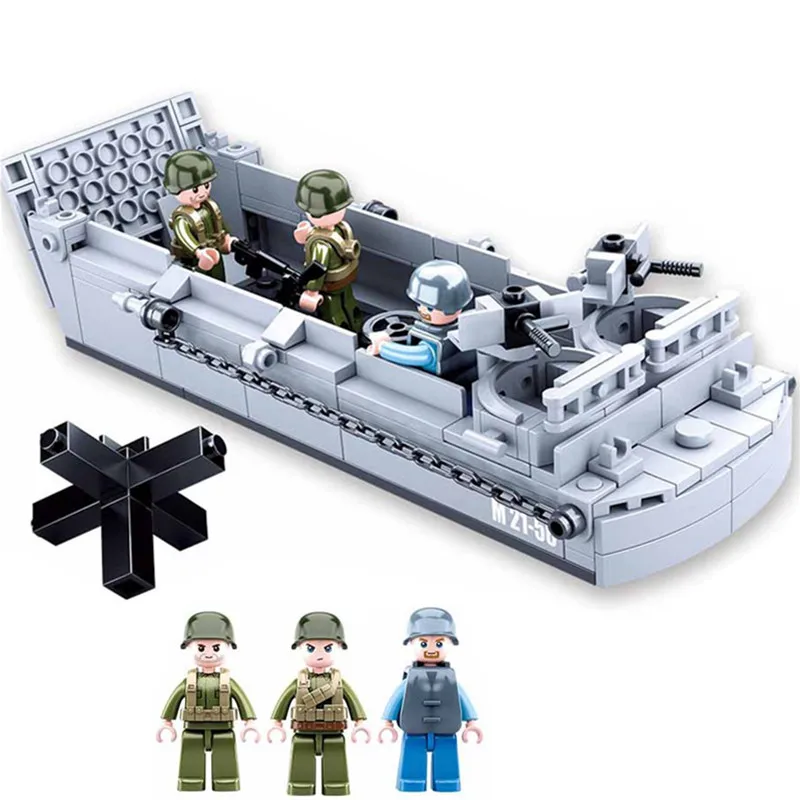 

Sluban WW2 US Military Higgins Landing Craft Army Ship Warship Boat Building Blocks Kits Bricks Classic Model Kid Toys Boys Gift