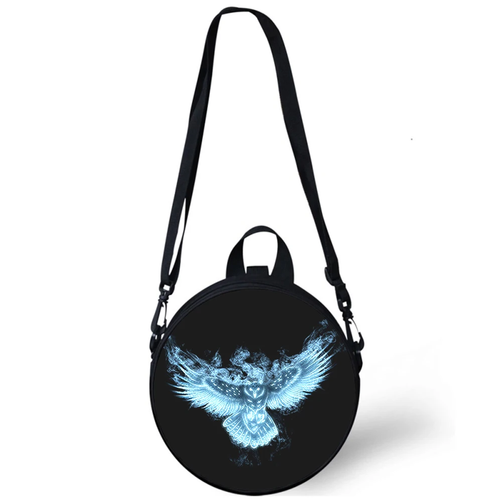animal owls Child kindergarten Bag 3D Print Crossbody Shoulder Bags For School Women Mini Round Bagpacks Rugtas Bag