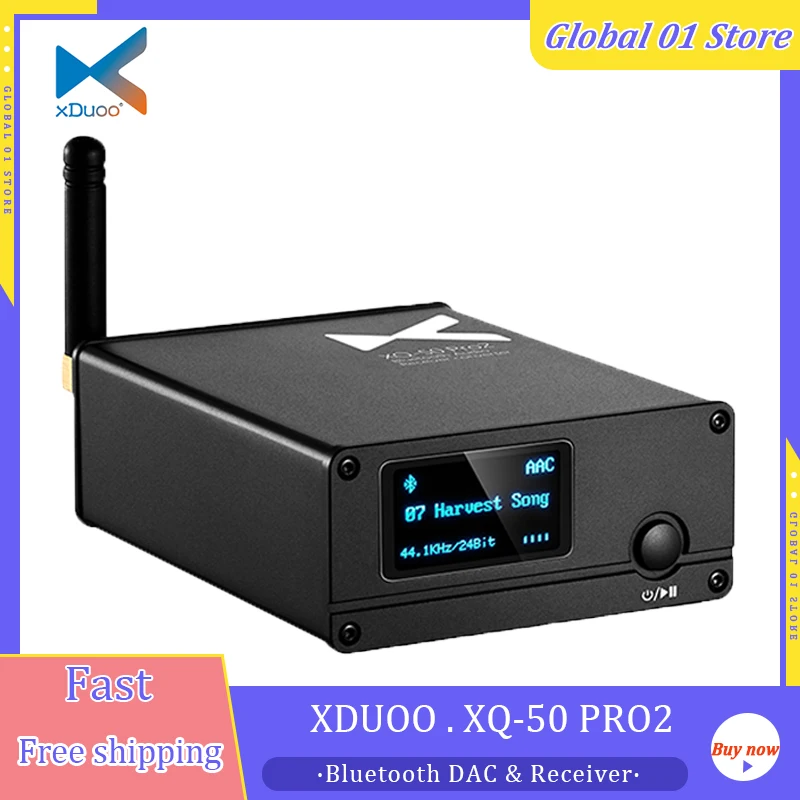 

XDUOO XQ-50 PRO 2 ES9018K2M CS8406 DAC HD Buletooth 5.1 QCC5125 APTX-HD LDAC Decoding Receiver Converter Decoder