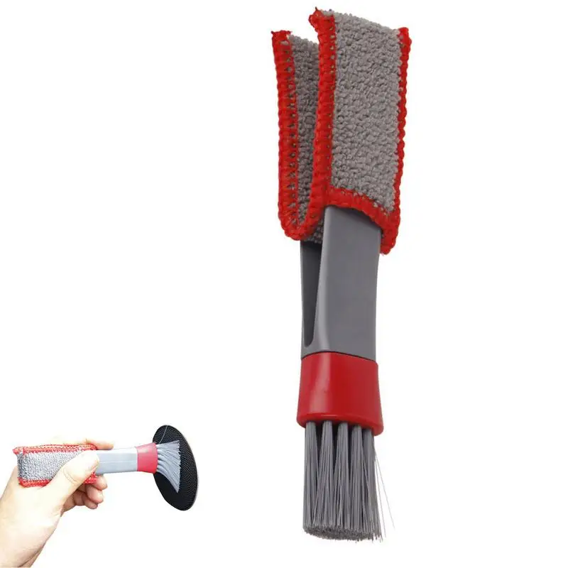 

Щетка с двойной головкой для детейлинга автомобиля, многофункциональные щетки для автодетейлинга с микрофиброй, щетка для чистки деталей затвора