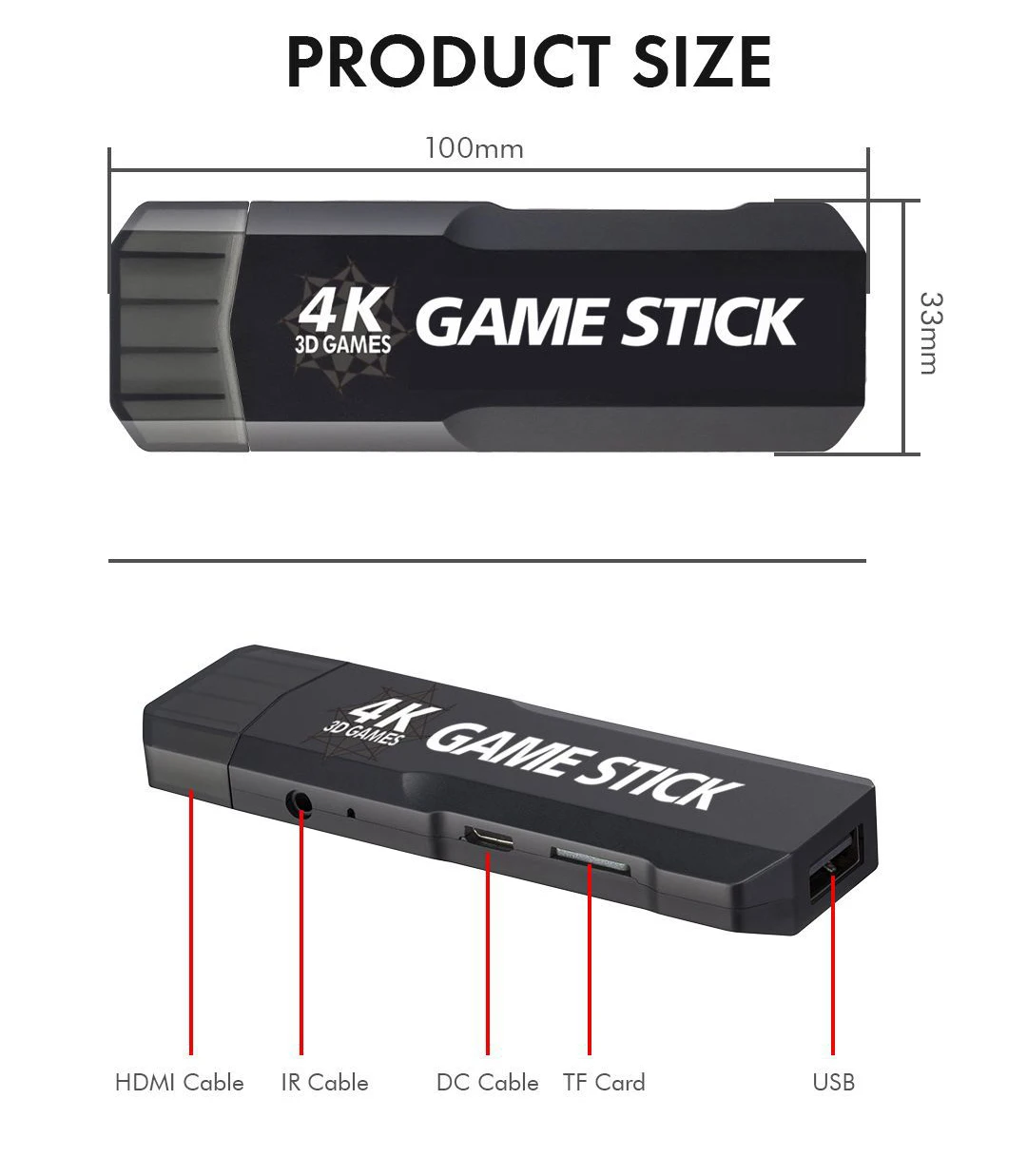 Game Stick 4K 10000+ Games With 2.4G Wireless Controller Good Retro Video Game Consoles S905X Quad-Core Steak Values Device