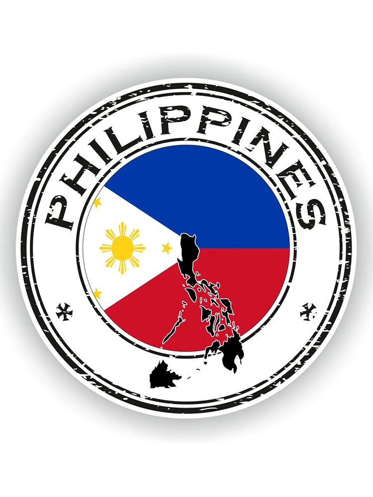 Герметичная наклейка CK21176 # Филиппины Круглый флаг для ноутбука книги