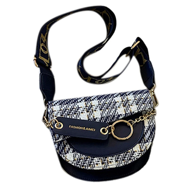 

Fashion Bag New Style Matching Color Matching Saddle Bag Advanced Foreign Style Female Messenger Bag Single