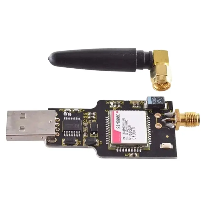 Фото Четырехдиапазонный GSM GPRS-модуль SIM800 SIM800C с USB-разъемом для SIM-карты для беспроводной Bluetooth-совместимой SMS-связи со встроенной антенной №2