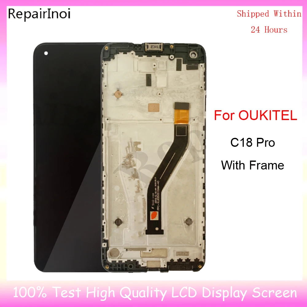 Оригинальный б/у ЖК-дисплей для OUKITEL C18 Pro, ЖК-дисплей с рамкой для Oukitel C18 Pro