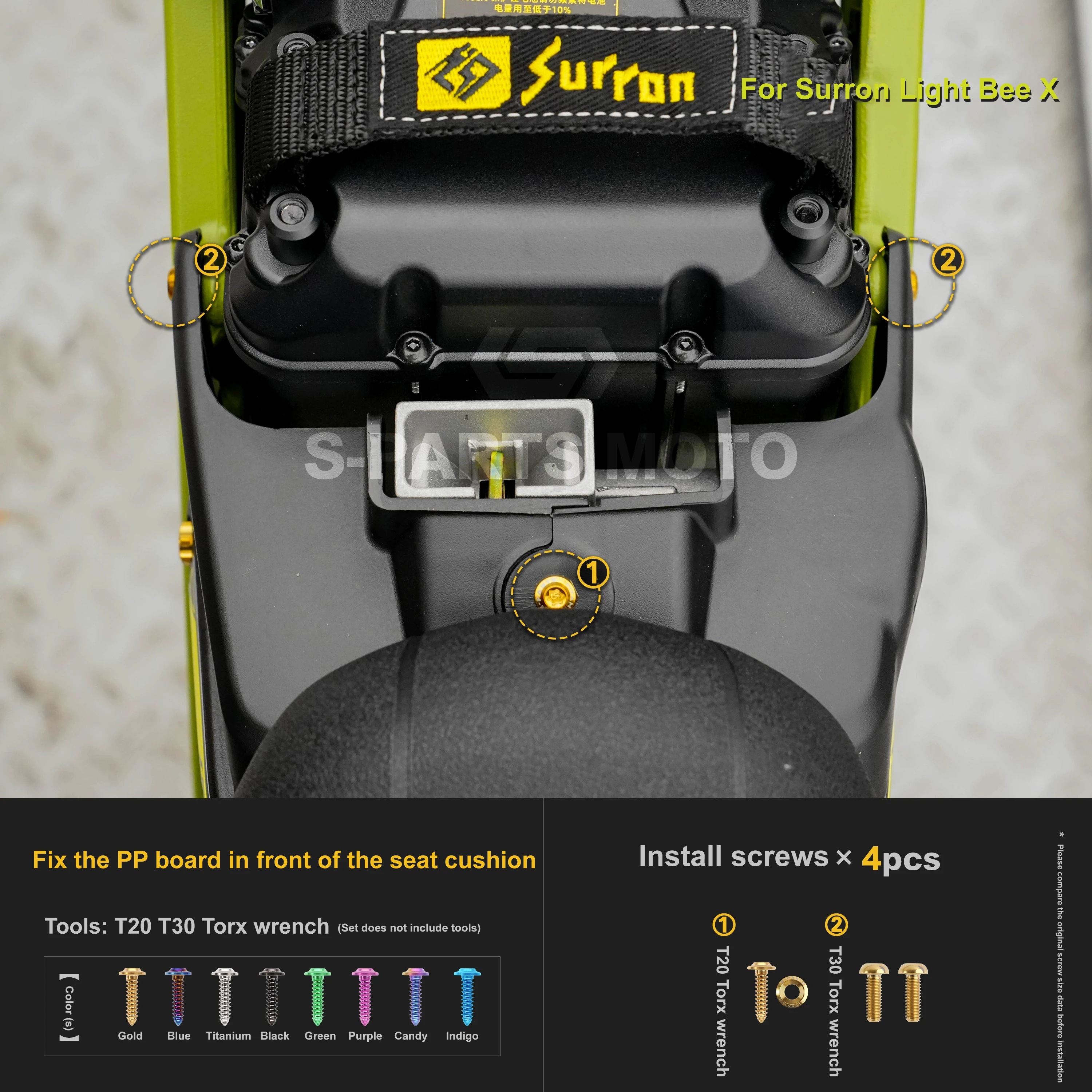 

Модель мотоцикла 2025 года для Surron Light Bee X, винт из титанового сплава, полный автомобиль Stan