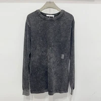 autumn aw wang men and women loose high street washed long sleeved round neck t shirt mens couple loose casual t shirt