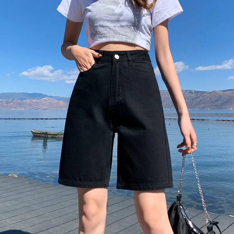 

Y2K Summer Women Streetwear Korean Vintage Harajuku Denim Short Pants Jeans High Waist Straight Casual Shorts Plus Size Clothes