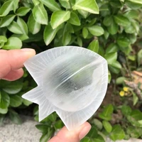 natural selenite fish shape bowl carved crystals and stones healing polished mineral ornaments home decoration