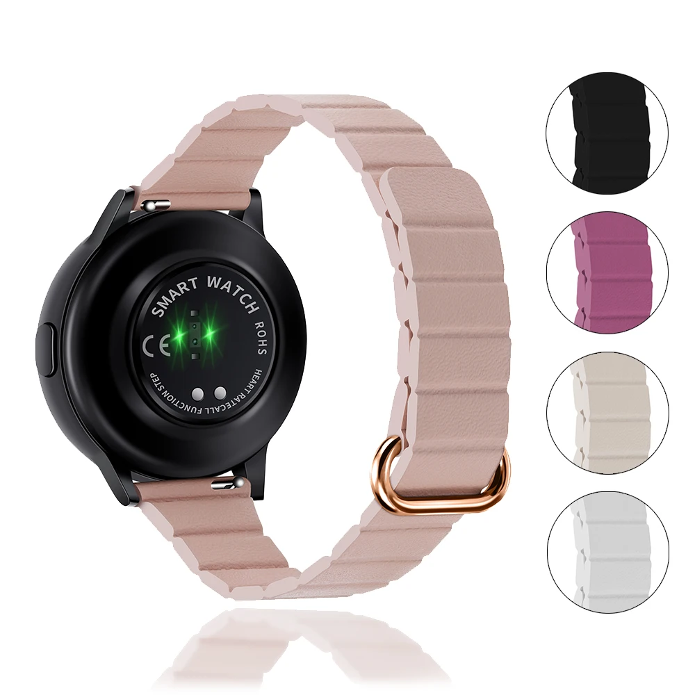 

Leather Strap for Samsung Galaxy Watch 5 4 40mm 44mm Watch 5 Pro 45mm Magnetic Band for Galaxy 4 Classic 42 46mm Bracelet Correa
