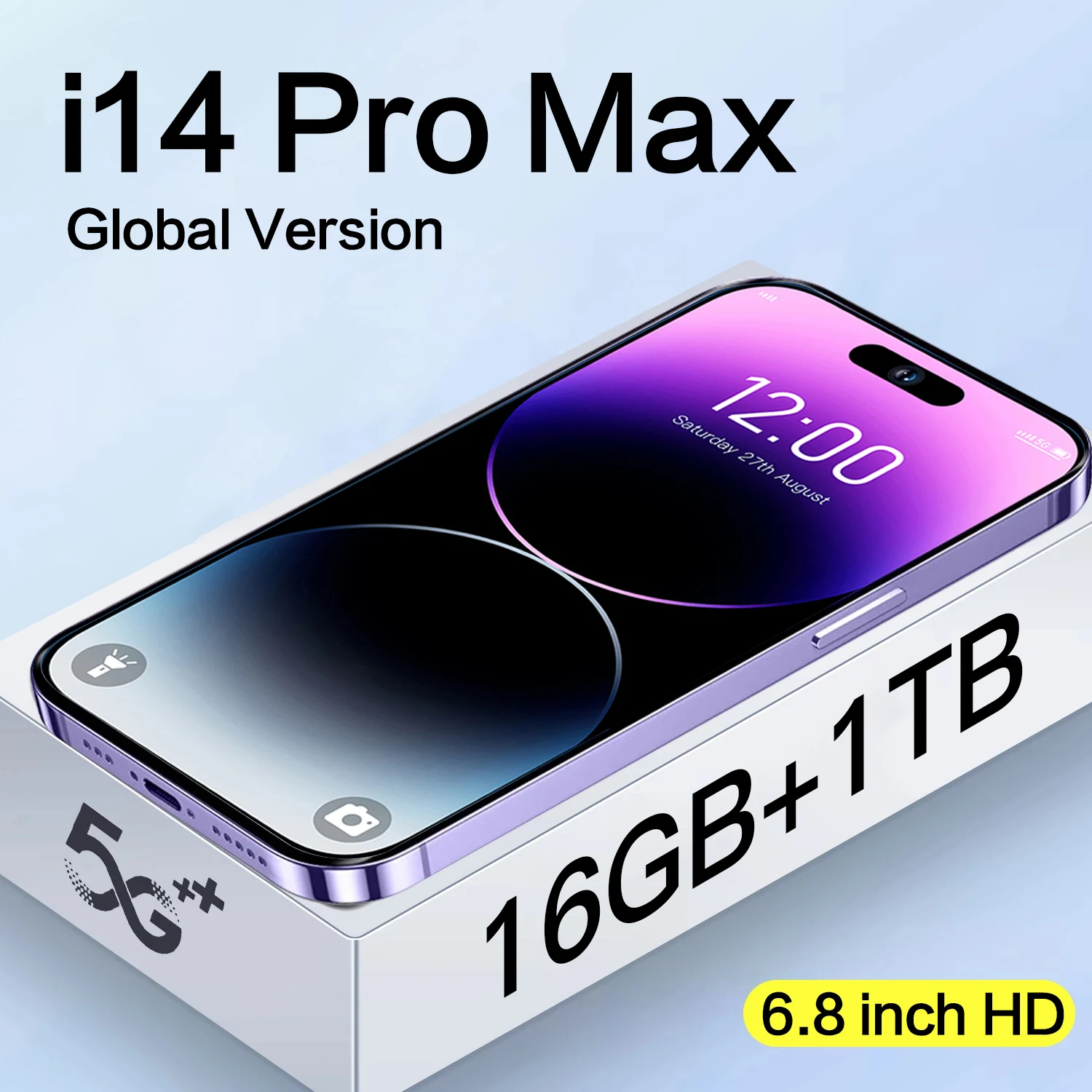 New i14 Pro Max Smartphone 6.8Inch Android12 telefone 7800mAh 16+1TB Cell phones Camera Unlock Mobile Phones 5G Handys